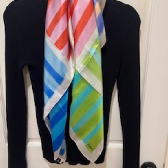 NWT Echo Rainbow Multicolored 100% Silk Scarf 34" Square - Never Worn - Picture 11 of 11